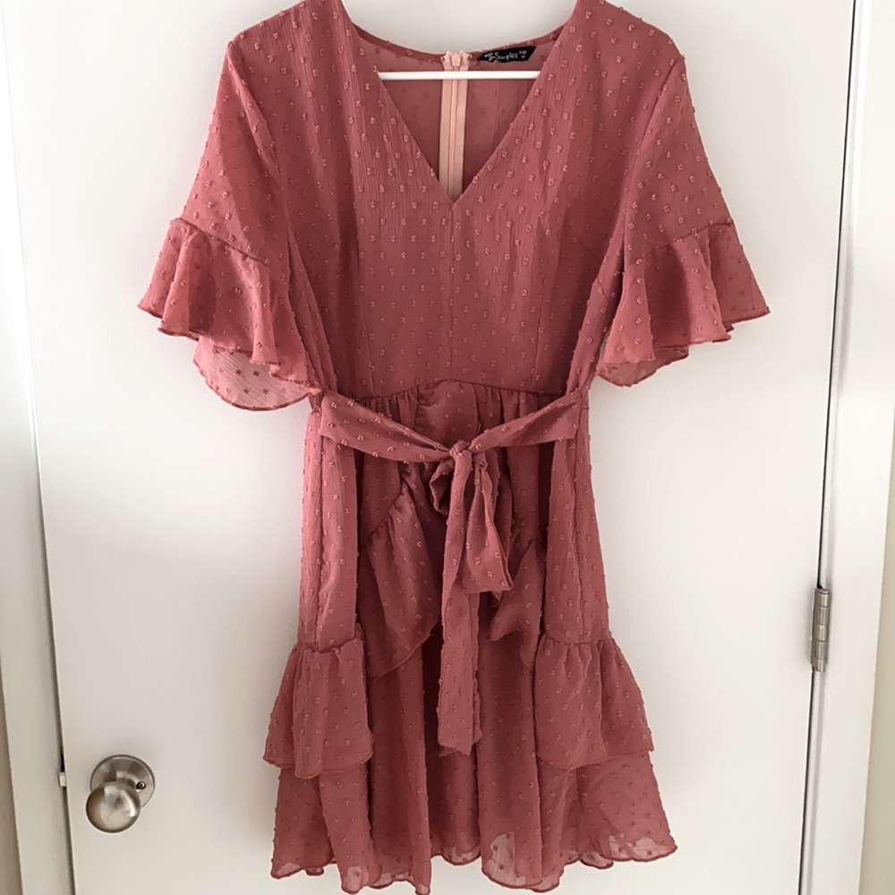 Pink short length dress